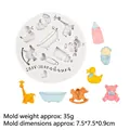 Siliconen mal babythema met giraf, beer en badkuip voor fondanttaart en DIY-cake decoratie - 2# (Giraf/Schommelpaard) / Grijs