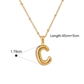 Goldene Edelstahlkette mit C-Anhänger für Damen mit wasserdichter Panzerkette - Buchstabe C