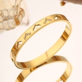 【216】gold Openwork Heart Bangle