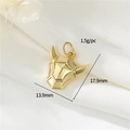 Creative 14K gold filled bull head charm pendant, 17.9mm x 13.9mm for DIY jewelry - Bull Head