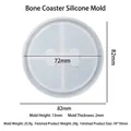 Round silicone coaster mold with bone-shaped indentation for DIY epoxy resin crafts - Bone Style