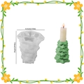 Moule en silicone sapin de Noël pour bougies DIY, 6,5x7,8 cm, idéal pour résine et plâtre - Bougeoir Arbre de Noël Style 002 / Blanc Translucide