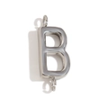 Polished 18K gold-plated stainless steel letter B pendant with double connection rings - Letter B / Steel