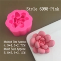 Detailed view of pink succulent silicone mold with precise product dimensions and finish - Model 6998 / Pink