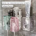 Portaspazzolino a parete con due bicchieri colorati e distributore di dentifricio set - 2 Bicchieri (Rosa e Blu) + Fiocco + Dispenser