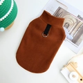 Gilet chaud pour chien en polaire marron avec attache laisse en D pour l'hiver - S / Marron
