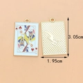 Golden Queen of Hearts enamel poker pendant for DIY jewelry making 3.05cm x 1.95cm - Queen Card【1.95CM×3.05CM】