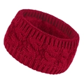 Dettaglio della fascia in maglia rossa con calda fodera in pile per la protezione invernale - Rosso Vino