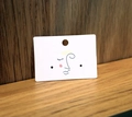 White cardboard jewelry display card with minimalist face line art for earrings and necklace - 5*3.5cm【JYXT-004】Earring Card