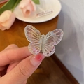 Charmanter schillernder Schmetterling-Haarclip aus Kunstharz für Mädchen und Frauen - Irisierendes Transparent