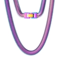 Collana piatta a serpente sfumata viola-blu con chiusura a scatto da 8 mm - Bracciale 5mm 22cm / Colorato