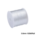 Strong 0.6mm transparent elastic beaded thread for jewelry making, 100m roll spool - 0.6mm Transparent White approx 100m/Roll