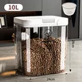 Contenedor hermético de 10L para comida de mascotas con tapa blanca y dibujo de perro - 10L / Gris Marfil