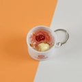 Miniature congee bowl keychain with realistic red dates and lotus seeds design - Barrel Diameter 4cm / Lotus Seed Sago Dew