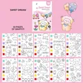 Portable Sweet Dream watercolor coloring book with 10 cartoon patterns and built-in paints - Sweet Dream