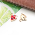 Christmas hat DIY jewelry pendant in gold alloy with red enamel and sparkling rhinestones - 1Pc Red Enamel Christmas Hat Charm - 15x15mm