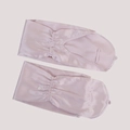 Pink pure mulberry silk sun protection arm sleeves with pleated design and button - Upgraded / Taro Purple