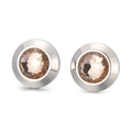 French vintage stainless steel earrings with champagne crystal glass stones - Silver Base Champagne Style (KE104113-Z)