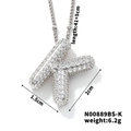 Exquis collier lettre K en argent avec pavé de zircons sur une chaîne classique élégante - Lettre K