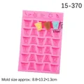 Pink silicone alphabet mold with sunflower and leaf shapes for fondant and baking - Pink
