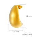 Poliert 18K vergoldete Edelstahl Ohrringe in Wassertropfenform mit Maßen 22,5x10,8mm - Groß (MS-621) / Gold