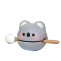 Gray cartoon koala desktop ornament with a brown mallet for creative room decoration - 2598-D Koala