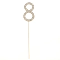 Sparkling gold number 8 cake topper with rhinestones for birthday celebrations - Number 8 / Gold