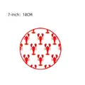 Plato desechable de 7 pulgadas con estampado de langosta roja para fiestas - Platos de 7 Pulgadas 10 PCS / Platos de Papel con Patrón de Langosta Roja