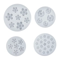 4-piece cherry blossom and daisy silicone mold set for resin art and cake decorating - Flower Set Style / Clear