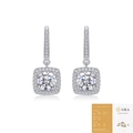 Elegant S925 sterling silver moissanite drop earrings with GRA certification - E13708 Mirror of Future-1.0ct*2 (With GRA Certificate)