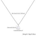 Detailed size parameters of S925 silver water drop pendant necklace with 39+5cm chain - Water Drop Zirconia Necklace