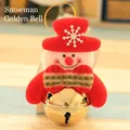 Addobbo pupazzo di neve in peluche con grande campanello dorato e fiocco natalizio - Tipo A Pupazzo di Neve Campana Dorata (B-C06)