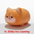 Cute Shiba Inu cartoon desktop ornament figurine in warm orange puppy lying pose - 3061 Shiba Inu Crawl Figurine