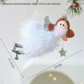 Angelo di Natale in peluche con vestito bianco e corona d'argento decoro 21cm - Angelo Bianco B/Ciondolo a Stella