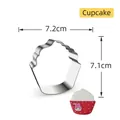 Cupcake shaped stainless steel cookie cutter for baking, measures 7.2cm by 7.1cm - Cupcake