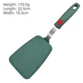Forest green silicone spatula with stainless steel handle, 32.5cm length for cooking - Large Solid Turner