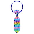 Adjustable rainbow star pattern pet tie with a blue elastic neck strap for dogs and cats - Rainbow Star