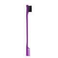 Professional dual-sided eyebrow brush and comb with a purple handle and black bristles - Double-Headed Brow Brush Purple