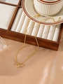 Golden bead chain necklace with pink rhinestone angel wing pendant on silk - Pink Rhinestone Wings