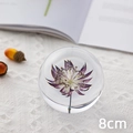 8cm crystal ball ornament with purple dried flower specimen on white lace tablecloth - Astrantia Ball 8cm (Kraft Box)