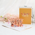 Handmade 3D pop-up thank you card with orange floral bouquet and matching envelope - THANK YOU 3D Card