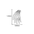 Silver skeleton hand cartilage piercing earring with size dimensions 1.24cm by 0.84cm - Silver Skull Hands