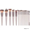 Set professionale da 14 pennelli per trucco oro champagne con setole sfumate - 14 Pennelli da Trucco Champagne