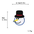 Embroidered snowman patch with black hat for DIY Christmas decoration 8cm x 6.1cm - 6.1x8cm / 11141-Top Hat Snowman