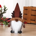Portaposate a forma di gnomo natalizio con cappello marrone con corna per decoro tavola - Gambe con Cappello Marrone