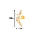 Golden stainless steel labret stud with zircon stones, 1.62cm height and 0.64cm width - Combined Curve Style (0167-10#) / Gold