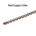 2m antique red copper O-shaped chain for DIY jewelry making and necklace crafts - Copper