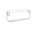 Transparent plastic refrigerator organizer box with handle, 39x9.5x12.2cm storage bin - Straight Edge Transparent Box - Low Large - PET