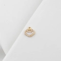 18k gold heart lock pendant with white mother of pearl and zircon stones for DIY jewelry - Zircon Lock Shape 11mm