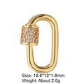 Detailed view of a gold oval screw clasp with pave-set stones, 18.6x12mm, 2.0g weight - Style 13 (Gold with Clear Zircon 18.6x12mm)
